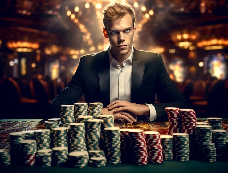 Simbol koin emas dan dekorasi Asia dalam permainan